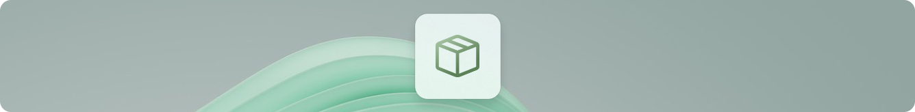 アプリのパッケージ化と展開用のツールを表す薄い灰色のバナー背景の青いレンチとドライバーのアイコン。