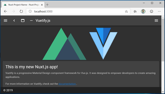 あなたの Nuxt.js アプリが localhost:3000 で実行されている