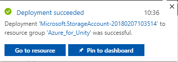 リソース グループへのデプロイが成功したことをユーザーに通知する [デプロイに成功しました] 通知のスクリーンショット。