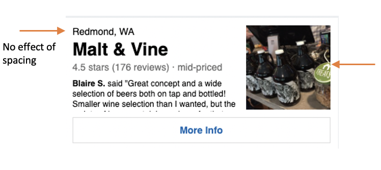 간격 효과가 없는 요소