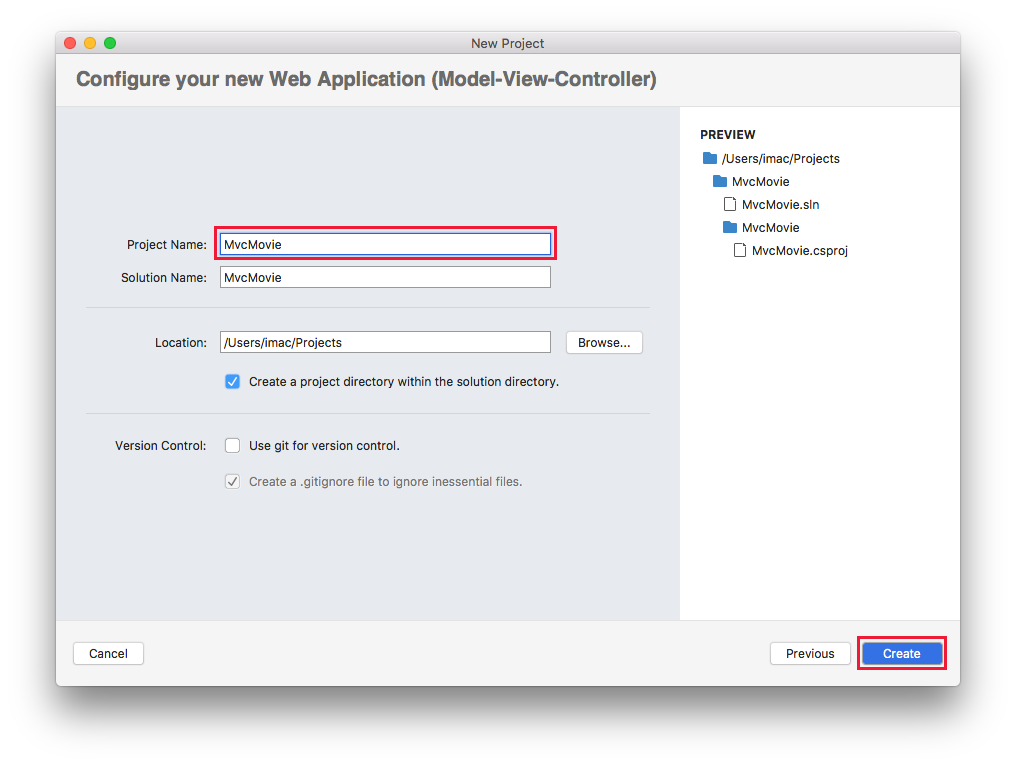 macOS 프로젝트 이름 지정