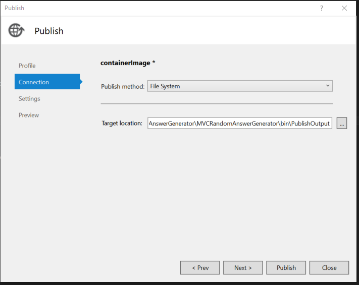 파일 시스템에 게시 게시 연결