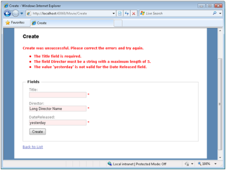 잘못된 동영상 값에 대한 오류 메시지 이미지