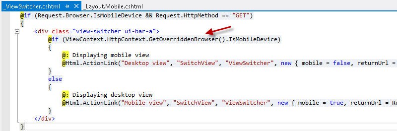 ViewSwitcher 부분 보기 ViewSwitcher 부분 보기