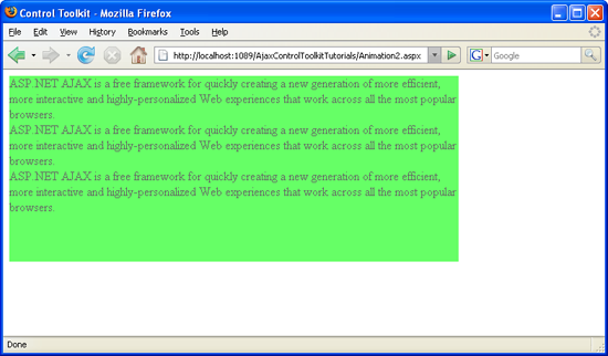 패널의 페이드 아웃 및 크기 조정(브라우저의 렌더링 엔진 덕분에 콘텐츠 포함)