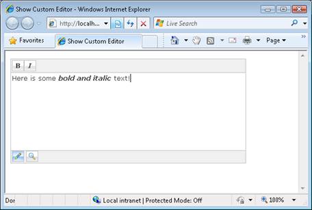사용자 지정된 HTML 편집기