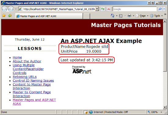 임의로 선택한 제품이 페이지 로드에 표시됩니다.