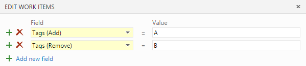 대량 편집 대화 상자