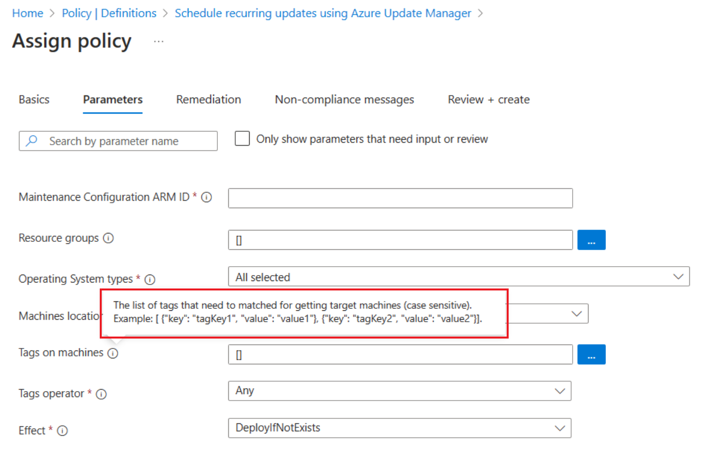태그를 추가하는 구문을 보여 주는 스크린샷
