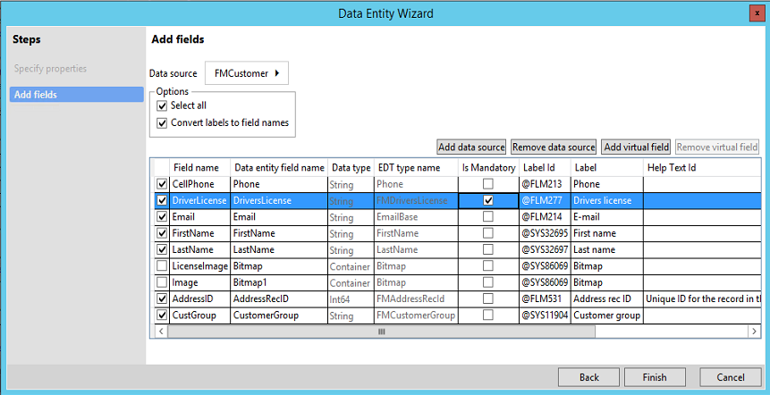 Screenshot of Data Entity Wizard 2.