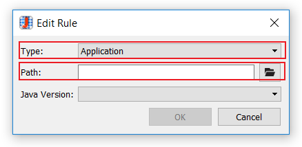 Java 규칙 편집기 새 애플리케이션