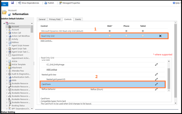 카드 양식을 편집합니다.
