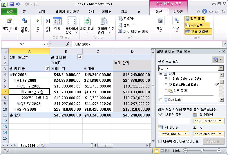 Sales Amount Quota 값