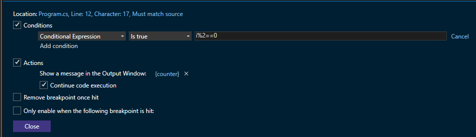 조건식이 True임을 보여 주는 스크린샷