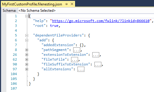 사용자 지정 설정의 기준으로 기존 파일 중첩 규칙 사용