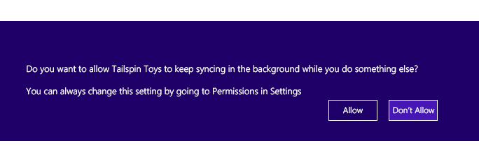 디바이스 동기화 사용자 동의 메시지 대화 상자