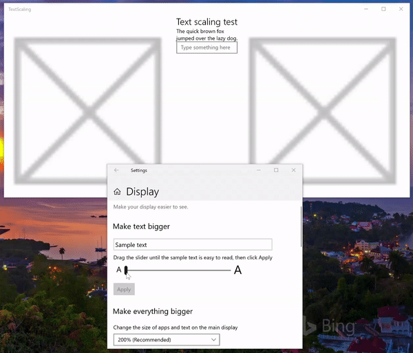 텍스트가 100%에서 225%로 확장되는 애니메이션과 텍스트 줄바꿈.