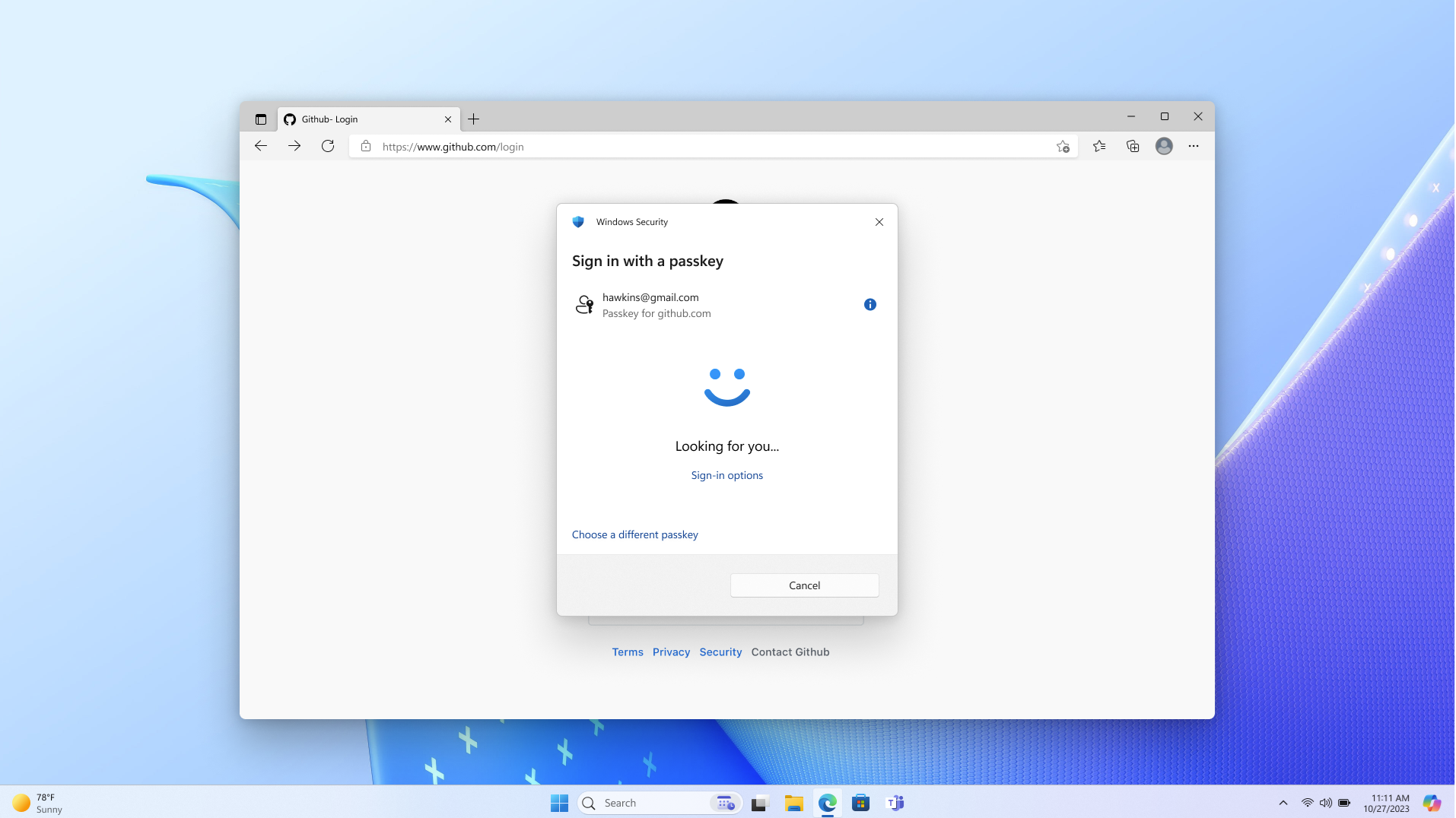 잠금 화면이 있는 암호 로그인 프롬프트