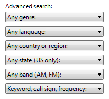 편집 가능한 6개의 드롭다운 목록 스크린샷