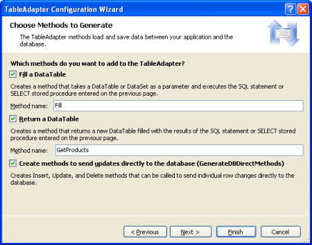 De methodenaam wijzigen van GetData in GetProducts
