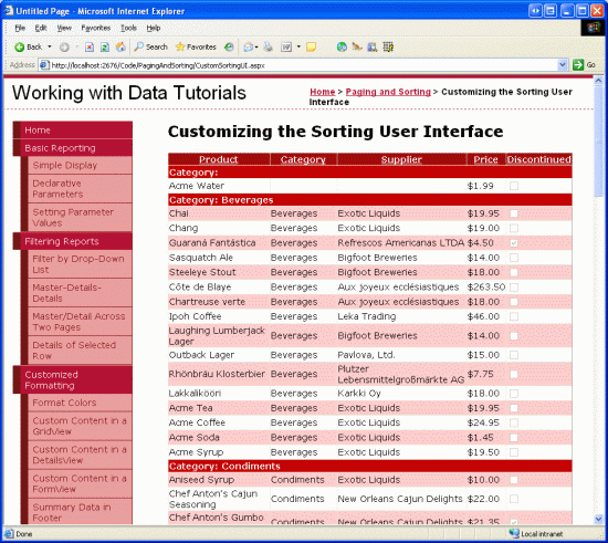 Elke categoriegroep wordt duidelijk geïdentificeerd
