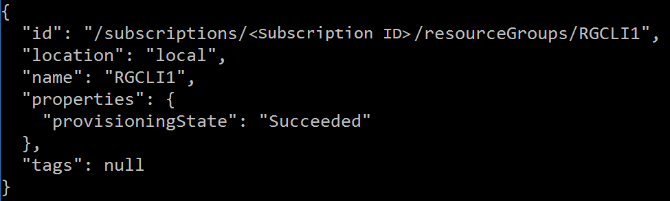 Uitvoer van resourcegroep aanmaken