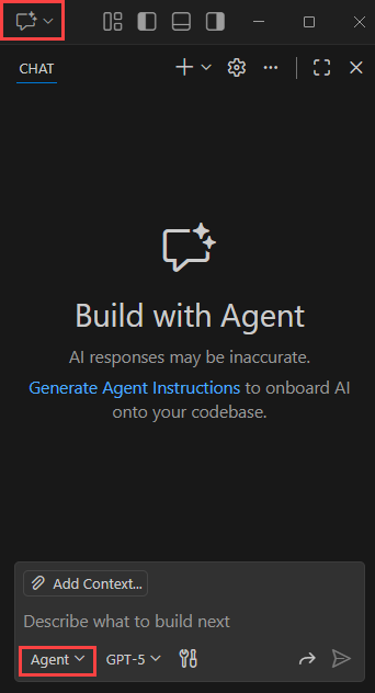 schermopname van het GitHub Copilot-chatvenster.