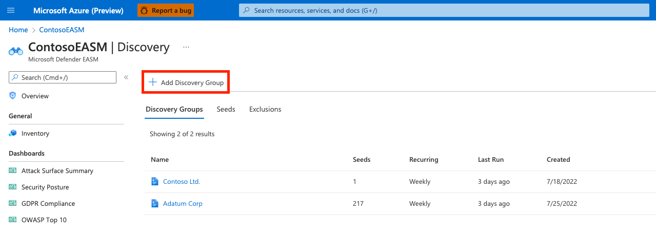 Schermopname van het Discoveryscherm met 'discogroep toevoegen' gemarkeerd