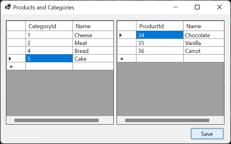 De actieve toepassing nadat u op Opslaan hebt geklikt