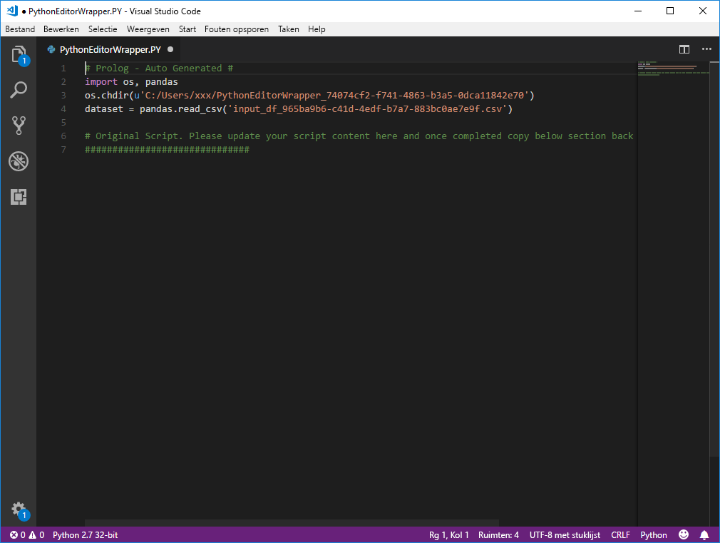Screenshot of the Python IDE, showing it in Visual Studio Code.