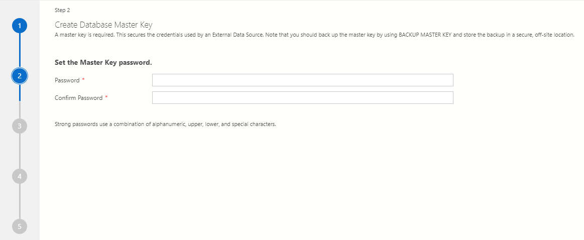 Een databasehoofdsleutel maken