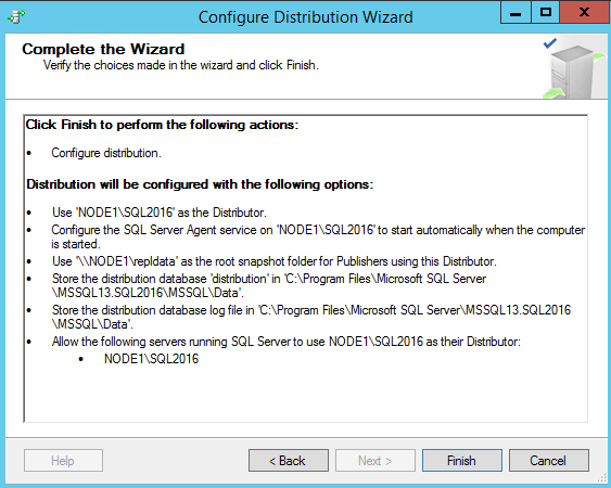 Schermopname van de laatste pagina van de wizard.