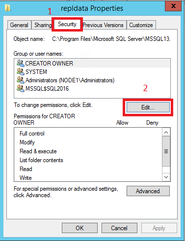 Schermopname van de knop Bewerken op het tabblad Beveiliging.