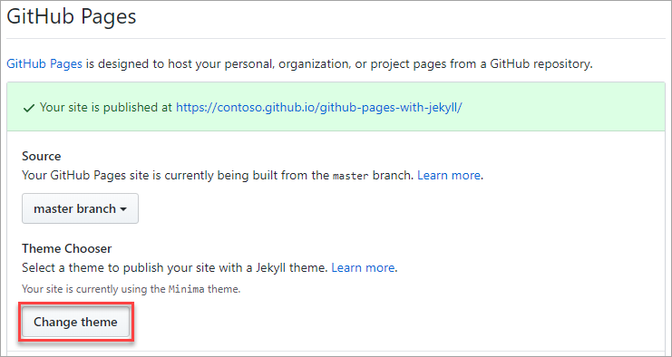Een Jekyll-thema kiezen.