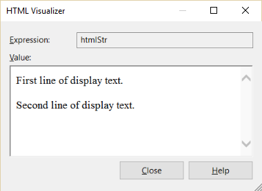Screenshot van HTML String Visualizer.