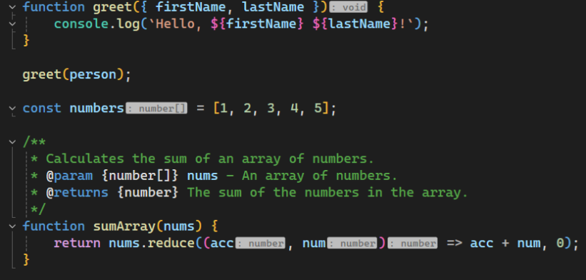 Schermafbeelding van inlay-hints.