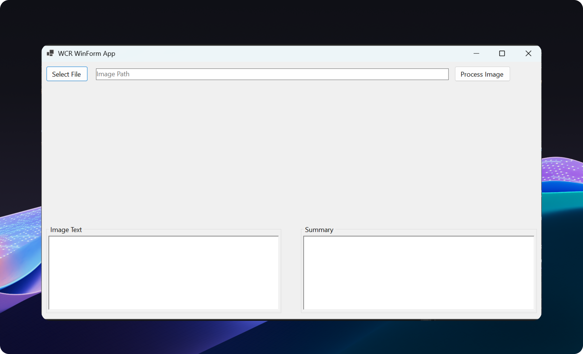 De geïnitialiseerde voorbeeld-app.