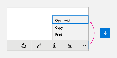 De opdrachtbalk wordt geopend door op de pijl-omlaag toets te drukken