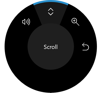 Standaardmenu RadialController
