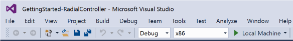 Visual Studio Project bouwen knop