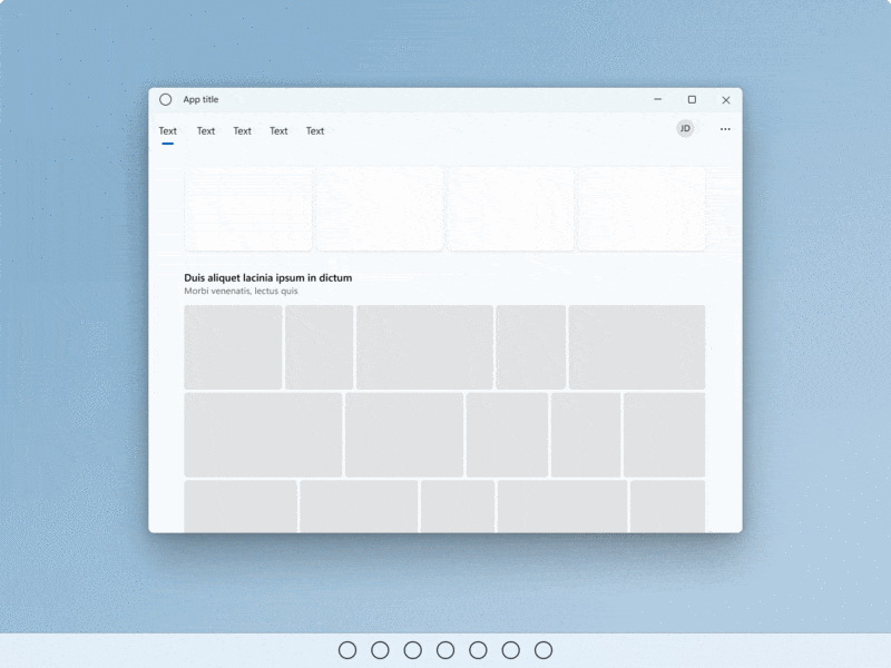 GIF-animatie van de gebruiker die een object ingedrukt houdt om een menu met contextuele, secundaire opdrachten weer te geven.