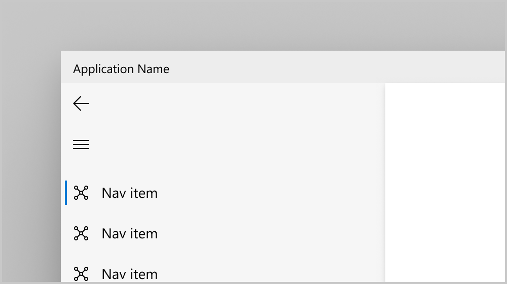 Terugknop Navigatieweergave in het linkernavigatiedeelvenster