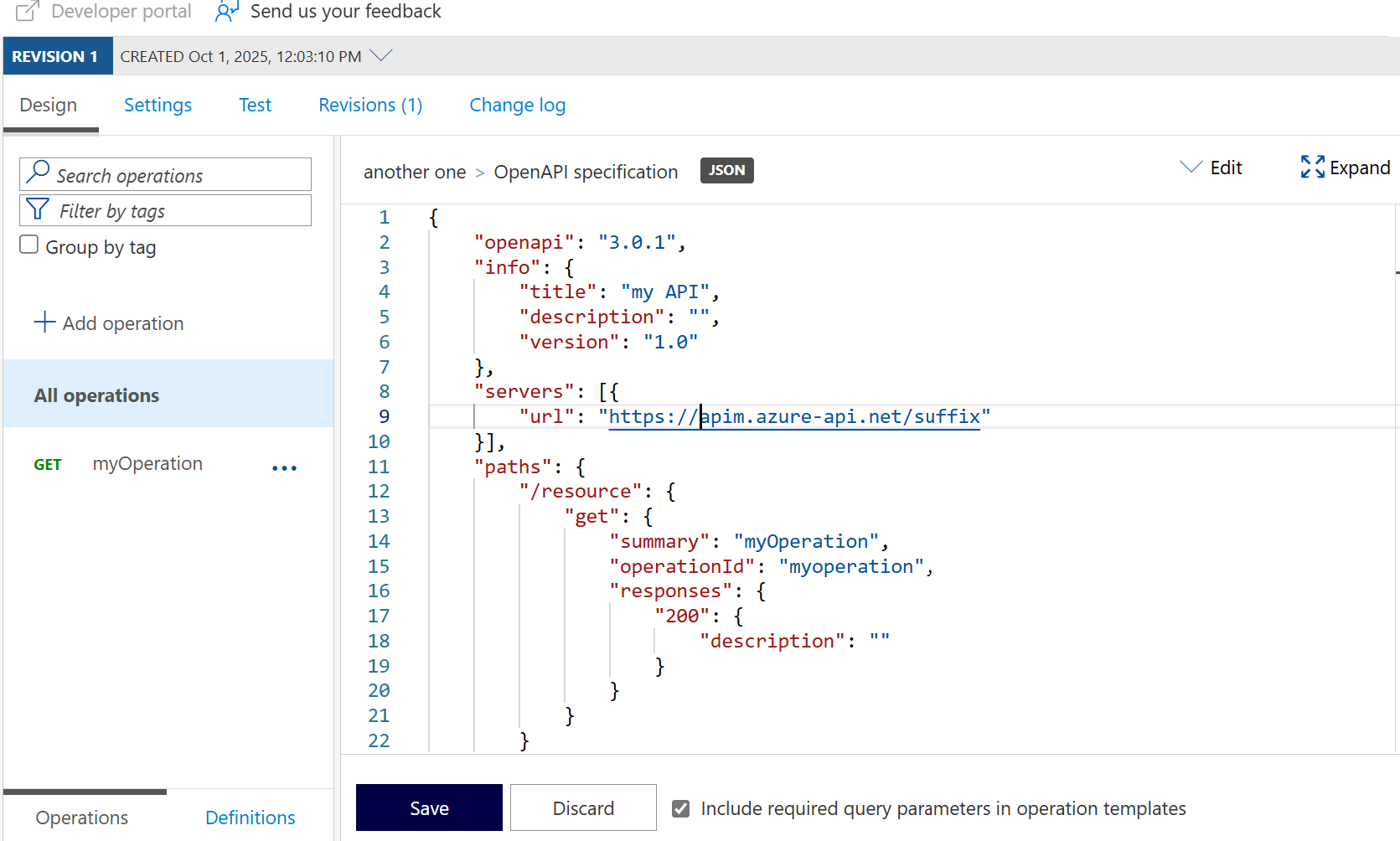 Zrzut ekranu przedstawiający interfejs API w Swaggerze.