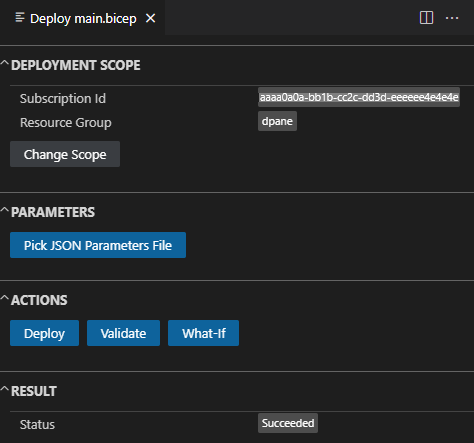 Zrzut ekranu przedstawiający okienko wdrażania w programie Visual Studio Code.
