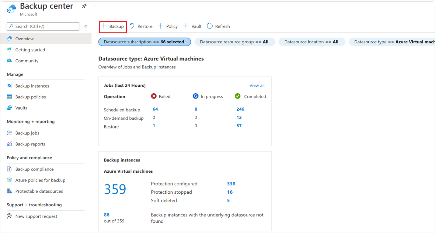 Zrzut ekranu przedstawiający centrum kopii zapasowych.