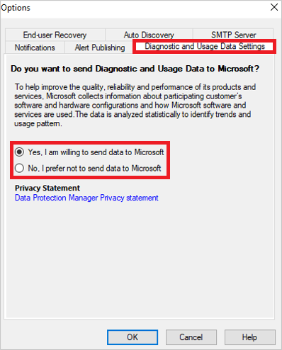 Zrzut ekranu przedstawia opcje telemetrii konsoli.