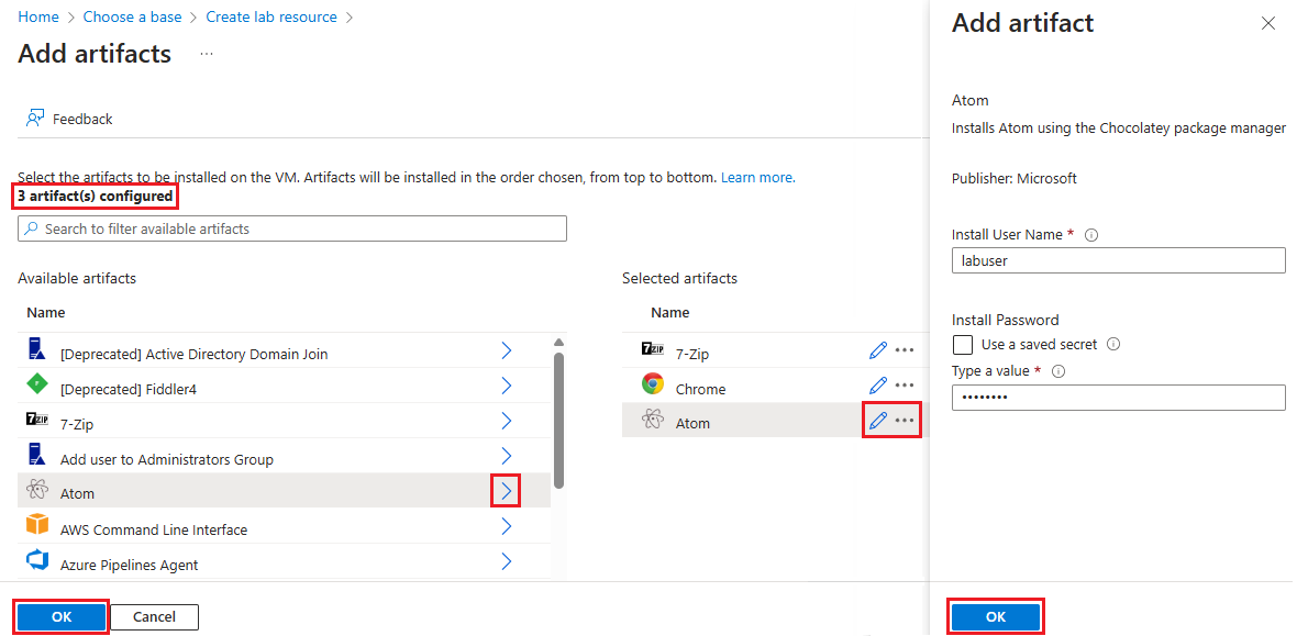 Zrzut ekranu przedstawiający dodawanie artefaktów.