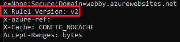 Zrzut ekranu przedstawiający wynik wersji nagłówka niestandardowego.