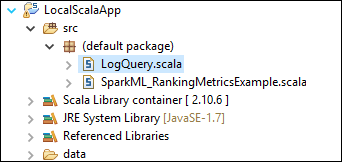 Lokalizacja lokalnej aplikacji scala logQuery.
