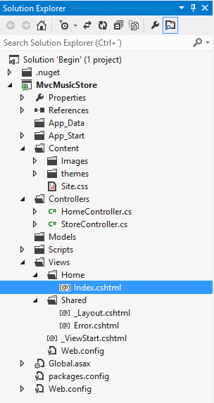 Utworzony widok indeksu głównego